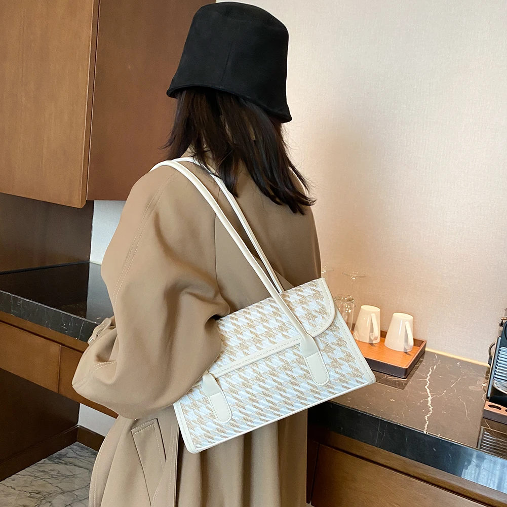 

Vintage Plaid Pattern Underarm Bag Women Tote Bags Fashion Ladies Street Shoulder Party Clutch bolsos de hombro femeninos