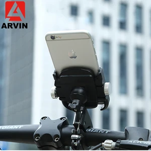 arvin aluminum alloy motorcycle phone holder for 4 0 6 8 mobile phone bicycle bike handlebar rearview stand gps mount bracket free global shipping