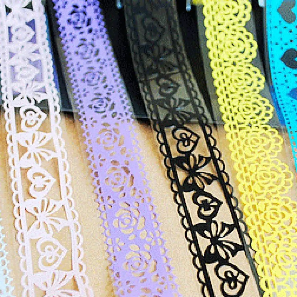 Яркие цвета кружева украшения скрапбук самоклеющиеся наклейки фотоальбом лента