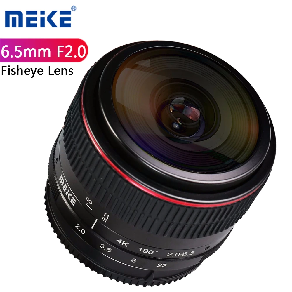 Объектив рыбий глаз Meike 6 5 мм F2.0 Для беззеркальных камер Canon EOS M Nikon Sony E Fuji Fujifilm X