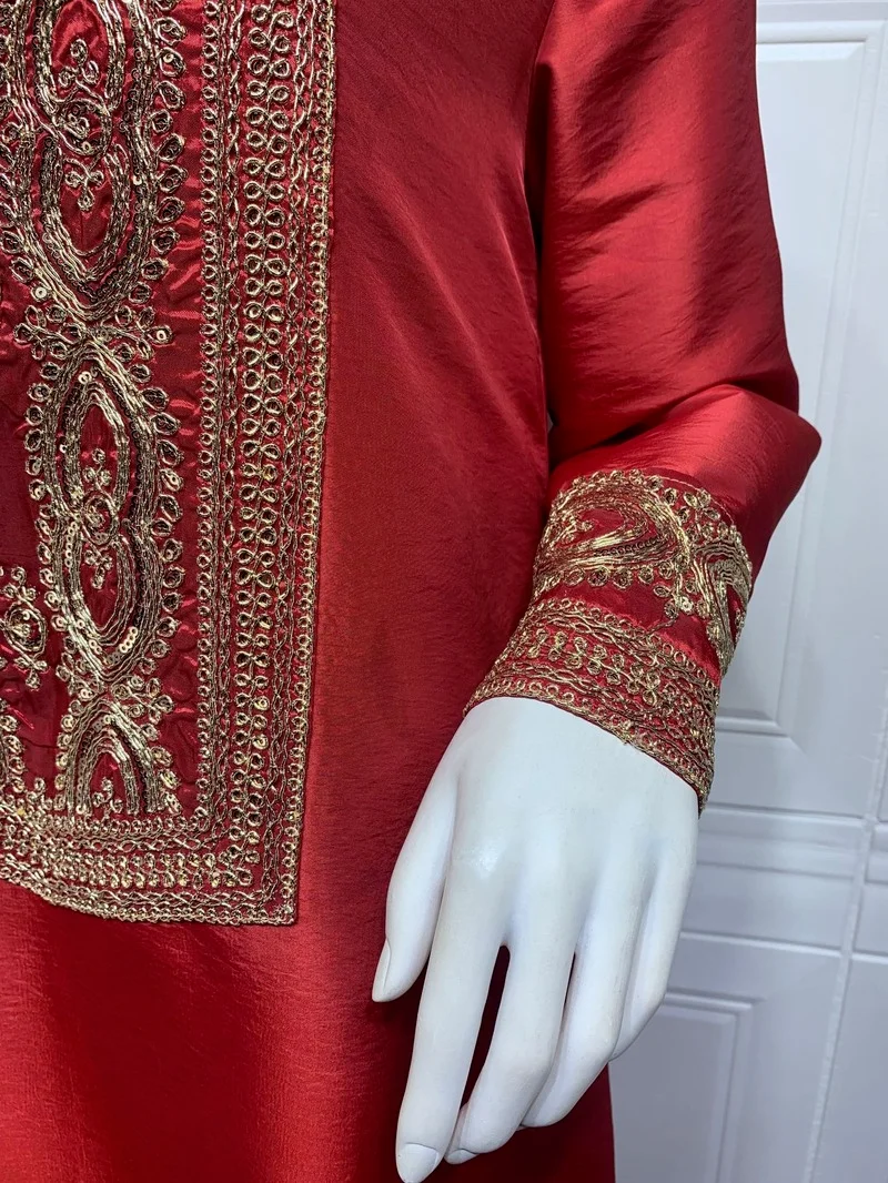 Sequin Caftan Marocain Evening Dresses For Women Dubai Abaya Arabic Dress Muslim Islam Turkey Clothes Robe Longue Djellaba Femme