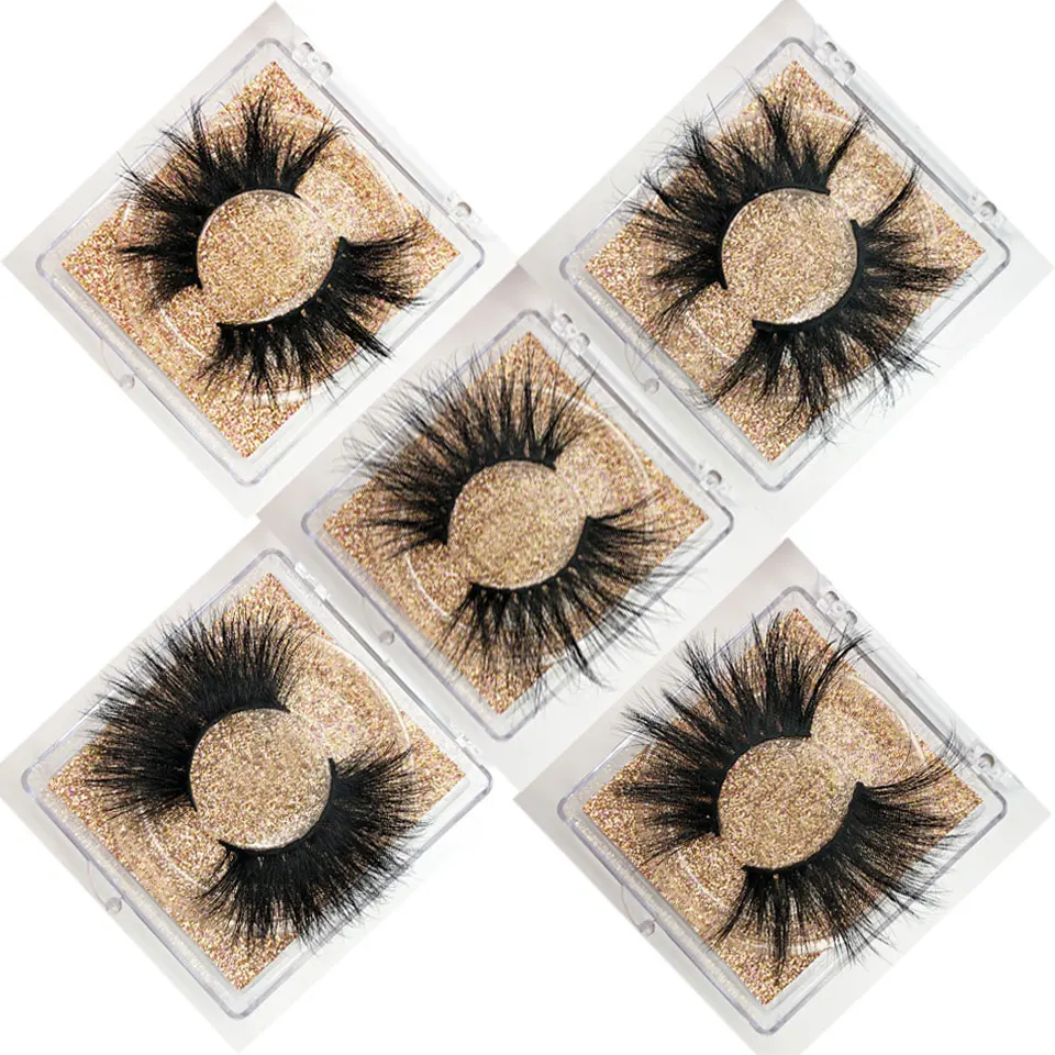 Накладные ресницы оптом драматические 5D норковые 25 мм упаковочная коробка для