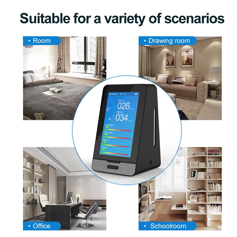 TUYA WI FI PM2.5 PM1.0 PM10 Температура влажности воздуха монитор наблюдения за качеством 4 3