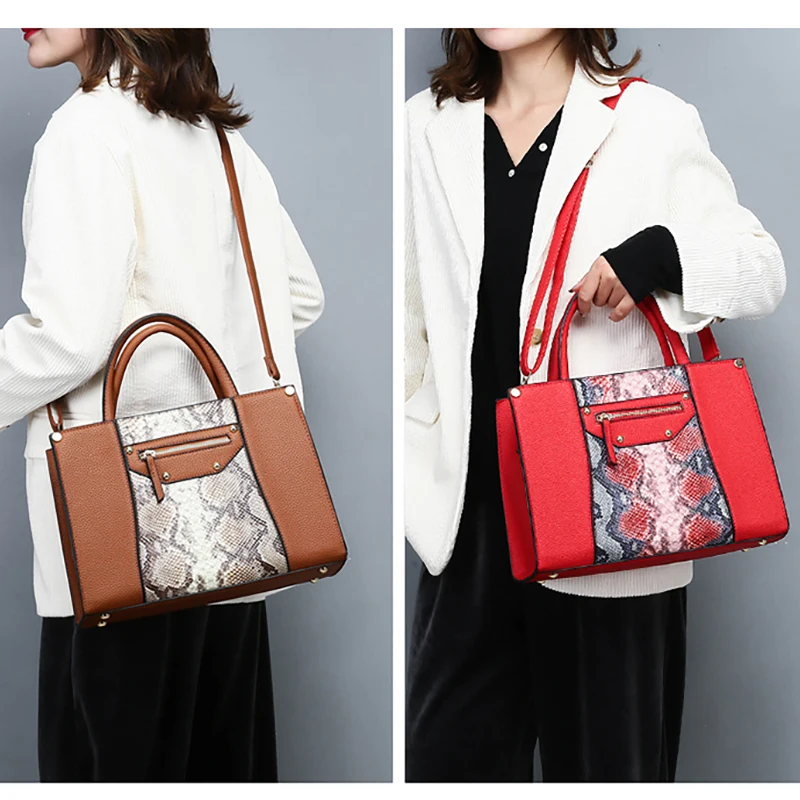 

OLD TANG New Style Serpentine Pu Leather Leisure Joker Shoulder Bags for Women 2020 Winter Fashion Handbag Crossbody Sac A Main