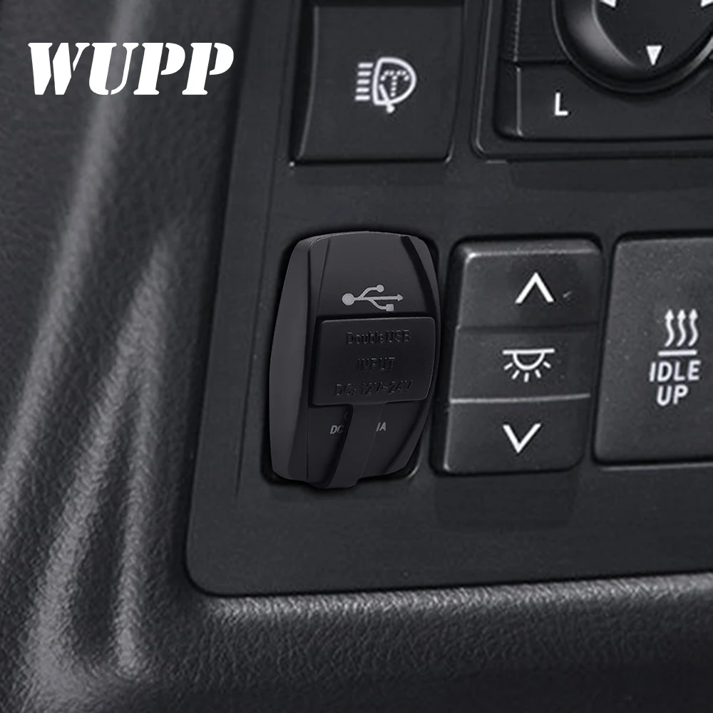 WUPP Dual USB Автомобильное зарядное устройство адаптер питания 3.1A 5V розетка DC 12V 24V для