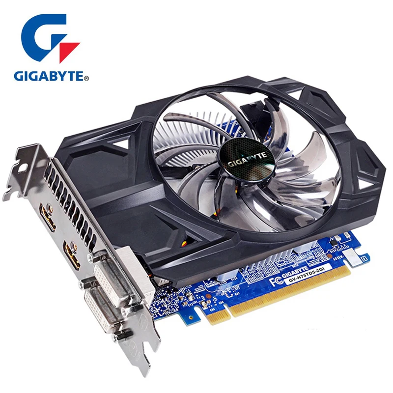 Видеокарта GIGABYTE GTX 750 Ti с 128 бит NVIDIA GeForce 2 ГБ GDDR5 для ПК Hdmi Dvi б/у VGA карты gtx ti GPU видео