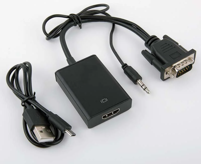 Портативный Переходник VGA/HDMI с 3 5 мм Стерео AV-кабелем | Электроника