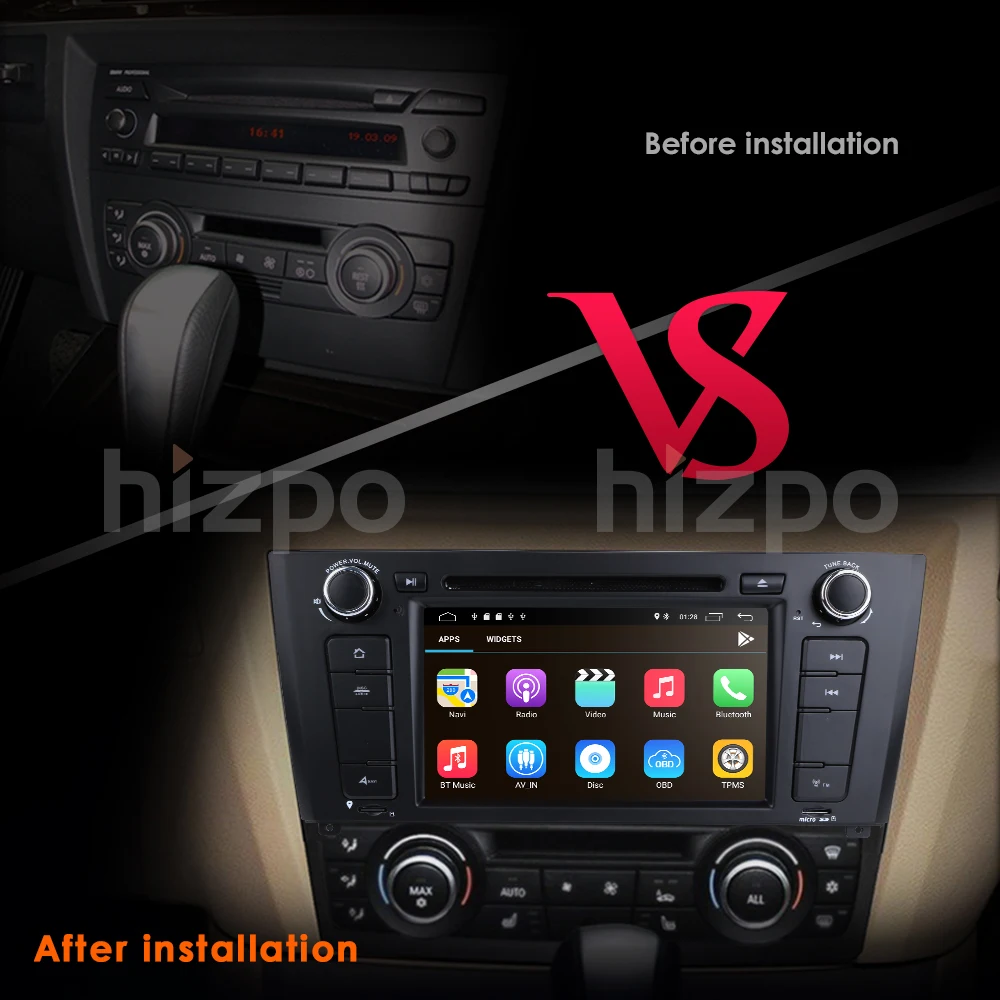 1 Din Android 9 0 автомобильный Радио gps Мультимедиа dvd speler для BMW серия E81 E82 E87 E88 I20 2004 2011 2G