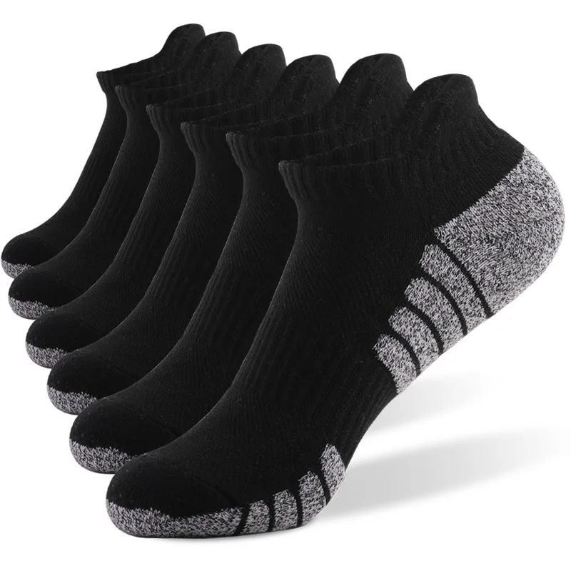 Thick Towel Bottom Running Socks 6 PAIRS Non-slip Cotton Socks Sweat-absorbent Sports Socks Factory Running Socks Adult Women