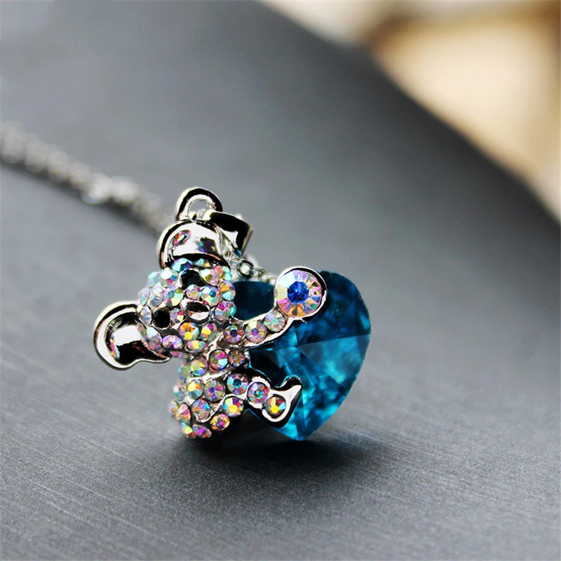 Ожерелья стразы цвета розового золота с милым сердечком коала 2017 женские модные