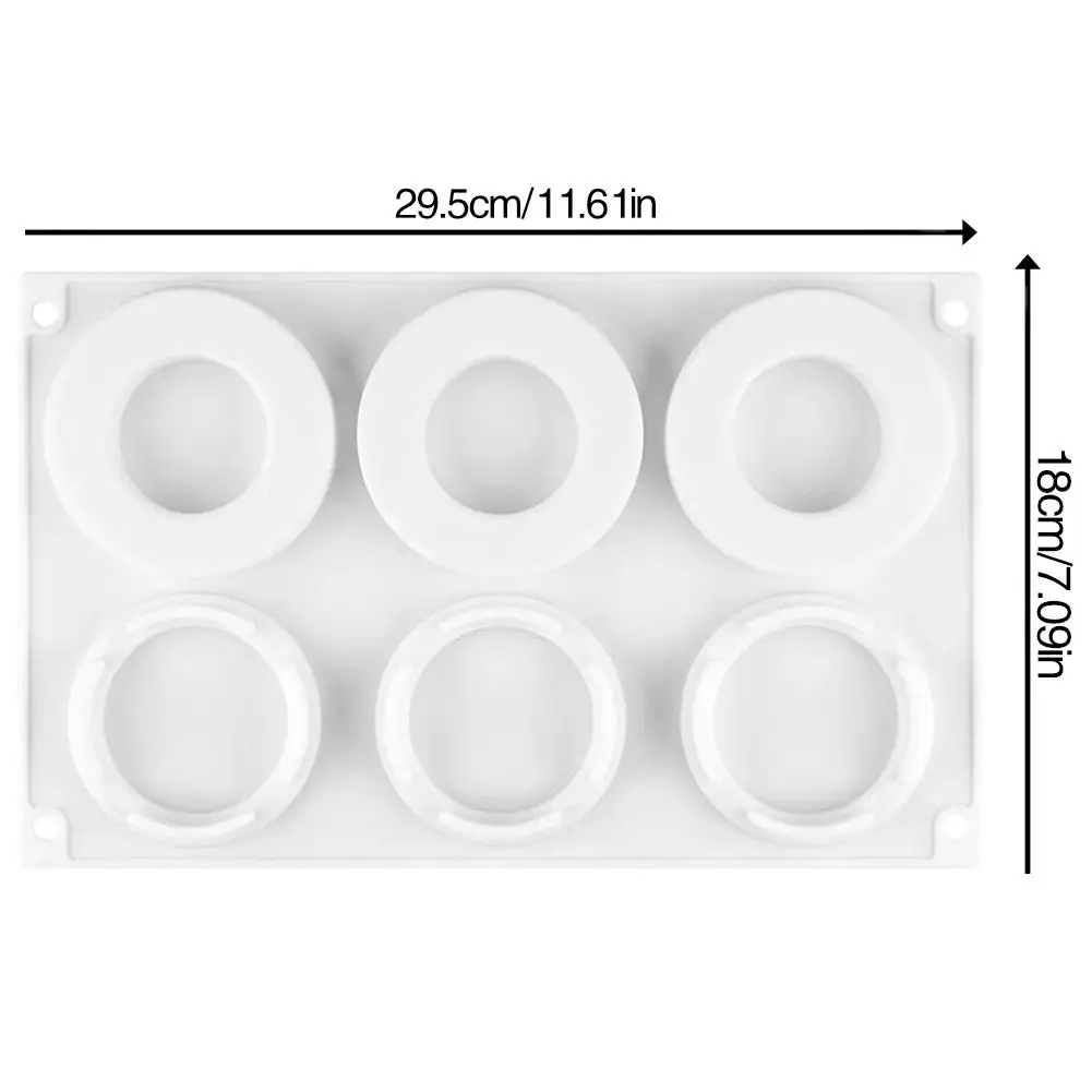 6 даже размер кольцевой ошейник муссовый торт Силиконовые формы ручной работы