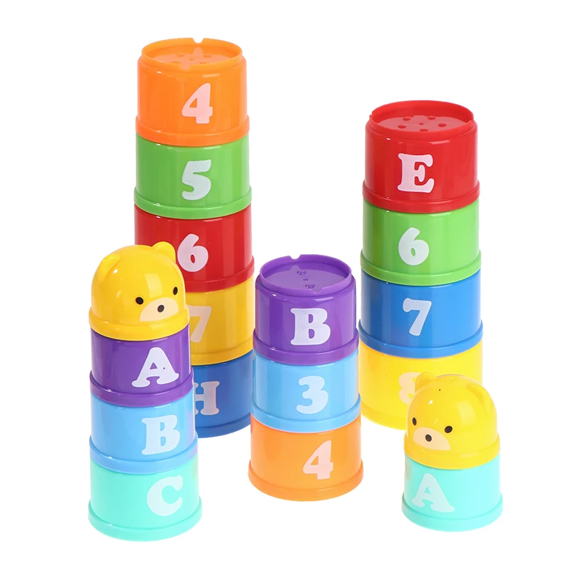 

1 шт. Развивающие детские ToysFigures буквы Foldind стек башня из чашек детей раннего развивающая игрушка