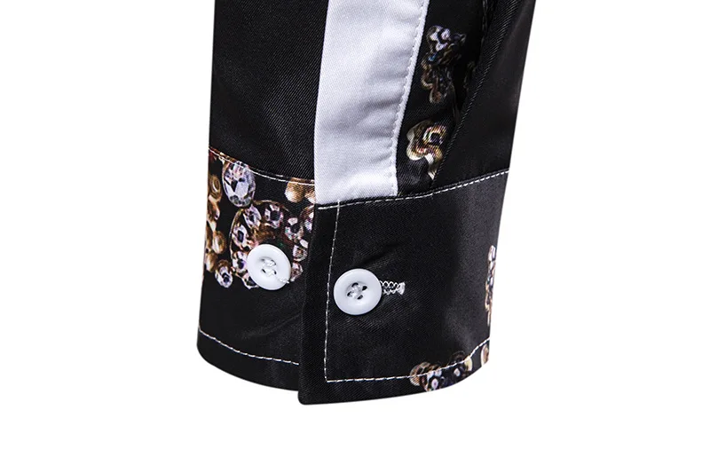 

Fashion Men's Long-Sleeved Shirt Casual Crown Printed Men's Shirt streetwear mens dress shirts autumn clothes