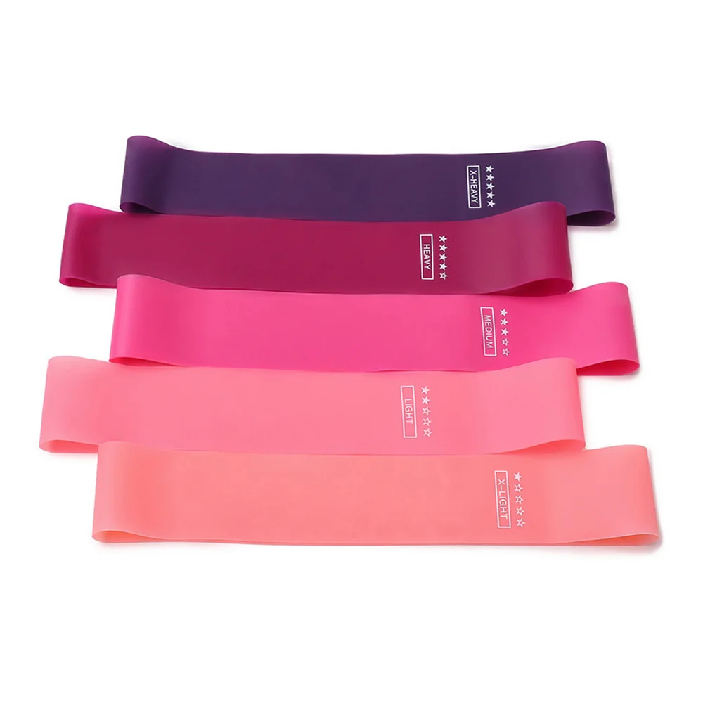 

5pcs Resistance Bands Set Elastic Squat Stretching Hip Lifting Tension Silicone Exercise Bands for Yoga Training Pilates
