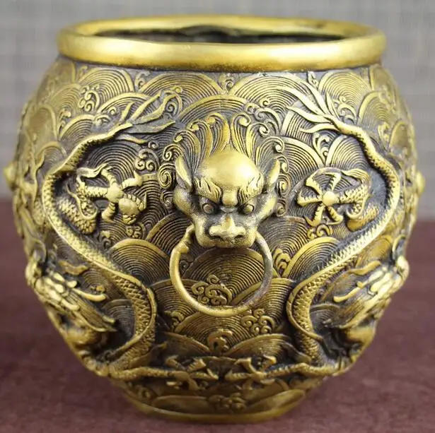 Отмечены Китайский Старый бронзовая фигурка периода династии Дракон статуэтка