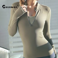 chrleisure long sleeve yoga shirts sport top fitness yoga top gym top sports wear for women push up running full sleeve clothes