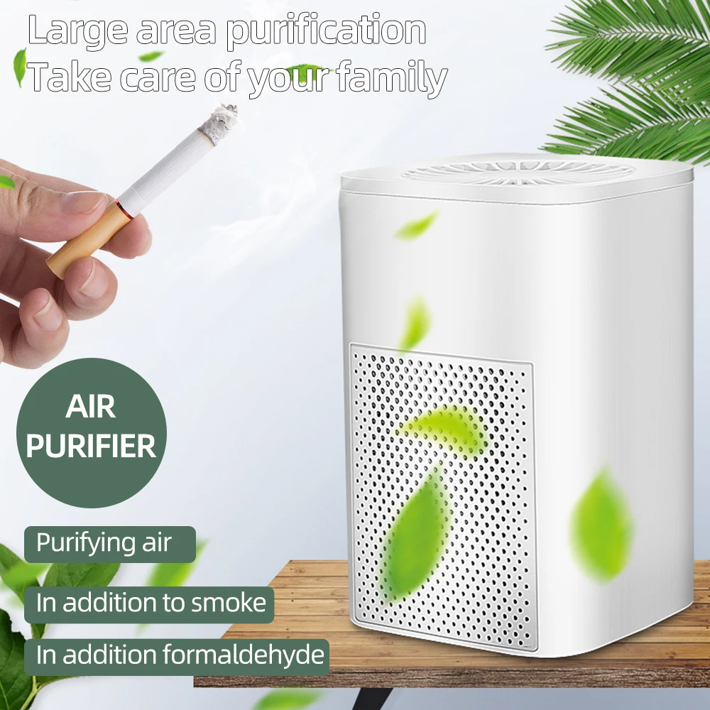

Air Purifier Ionizer Generator Deodorizer USB Home Air Cleaner Remove Formaldehyde PM2.5 Smoke Odor Allergies Pets Hair