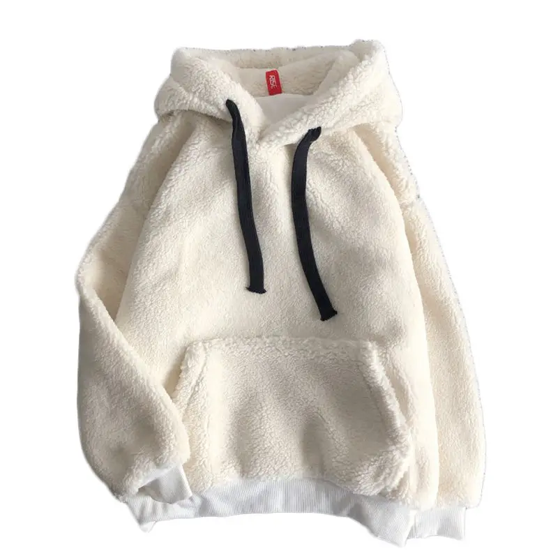 

Korean style plus velvet hooded loose tops long sleeve harajuku hoodie oversize Lamb velvet winter clothes women sweatshirt