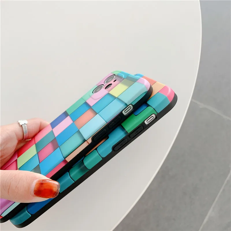 Милый квадратный чехол для телефона с тетрис Apple iPhone 12 11 Pro Max XR XS 7 8 Plus