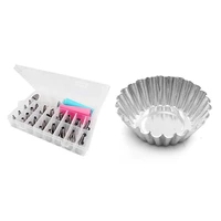 10pcs aluminum foil egg mould baking cups tart muffin cupcake cases silver 7 5cm cream 38 pcs baking pastry tool