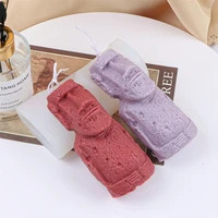 3d stereo art ornament easter island statue silicone candle mold unique office bar decor soap plaster sculpture artwork tools