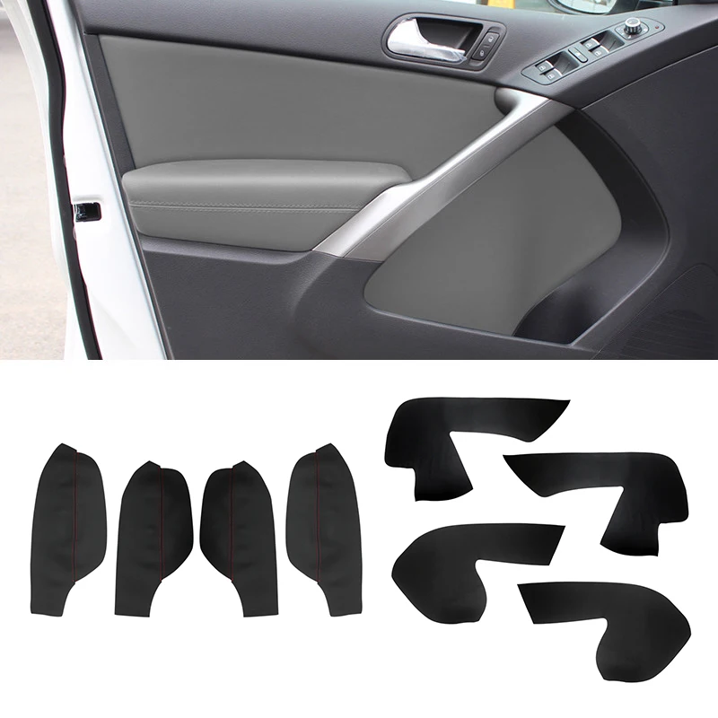 Для VW Tiguan 2008 2009 2010 2011 2012 4 шт. микрофибра внутренняя ручка двери панель подлокотник