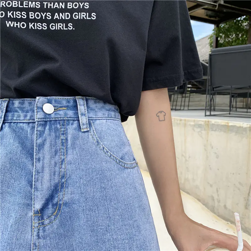 REALEFT New 2020 Summer Denim Half Pants High Waist Chic Wide Leg Jeans Korean OL Style Cowboy Loose Trousers Pocket | Женская одежда