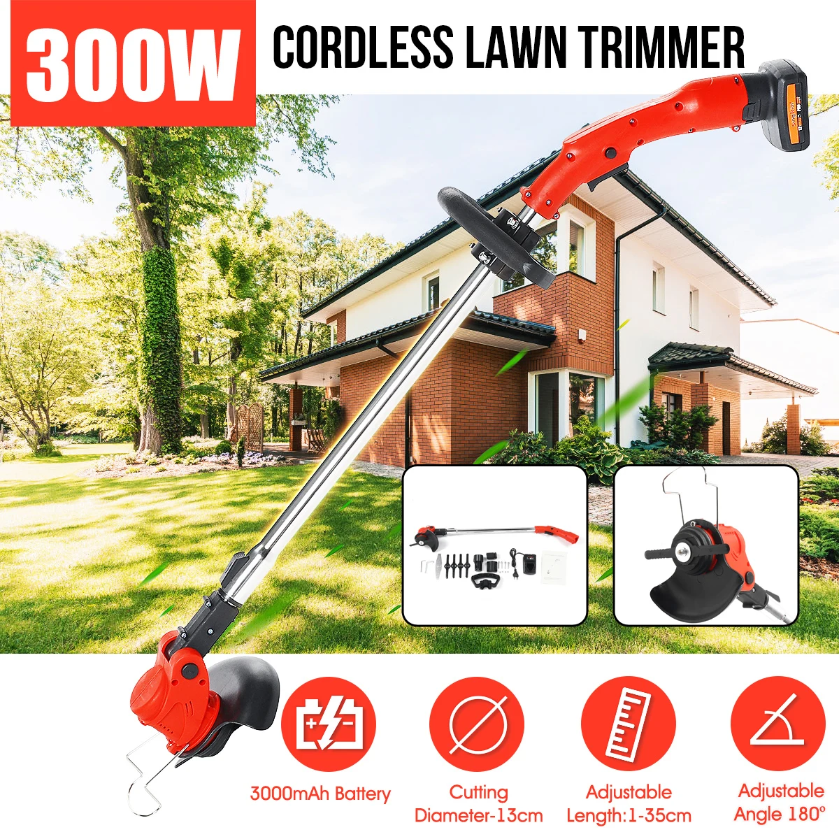 Беспроводная электрическая газонокосилка 12 В регулируемые обрезные кусачки с