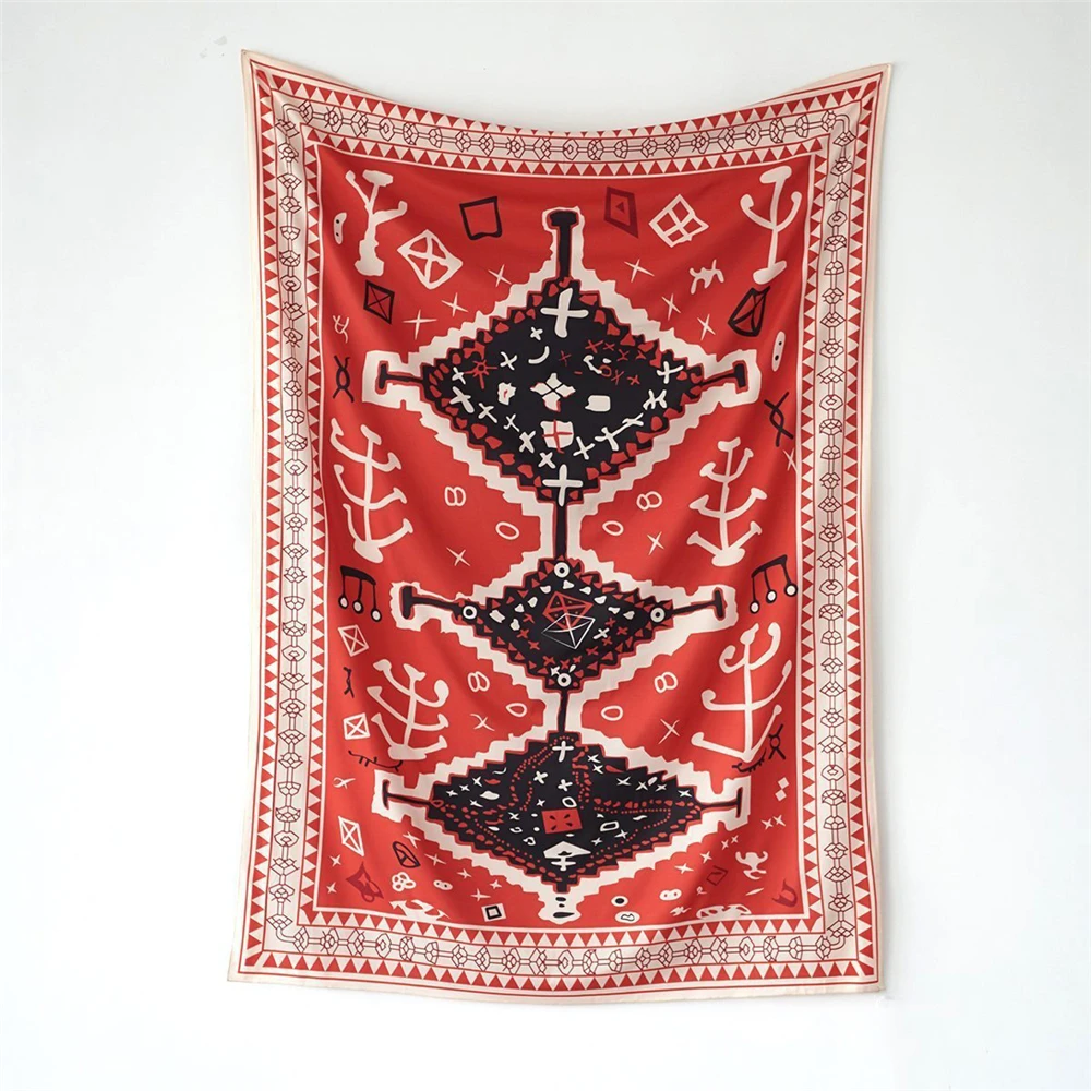 Богемный гобелен настенный подвесной марокканский красный Тотем искусство
