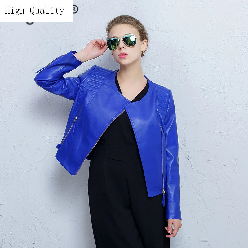 Женская куртка из натуральной кожи байкерская женская одежда 2020 приталенная