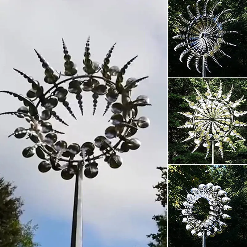 Unique Magical Metal Windmill Outdoor Wind Spinners Wind Collectors Courtyard Patio Lawn Garden Decoration Outdoor Indoor