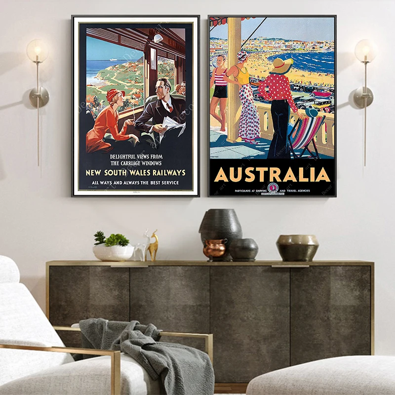 Summer Australia New South Wales Clovelly Vintage Travel Poster Canvas Painting Kraft Coated Wall Sticker Home Decor Gift | Дом и сад