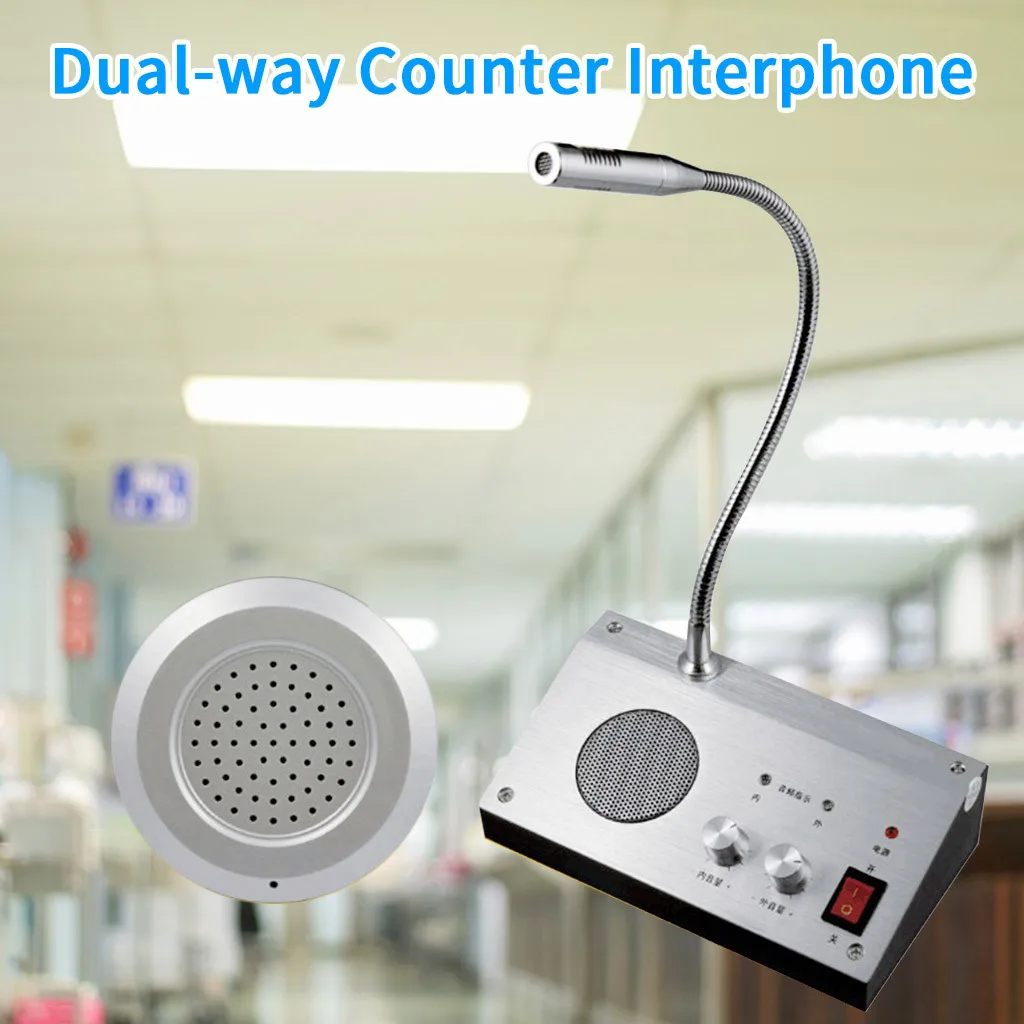 Двухсторонняя рация для разговора через окно со стеклянным счетчиком интерком