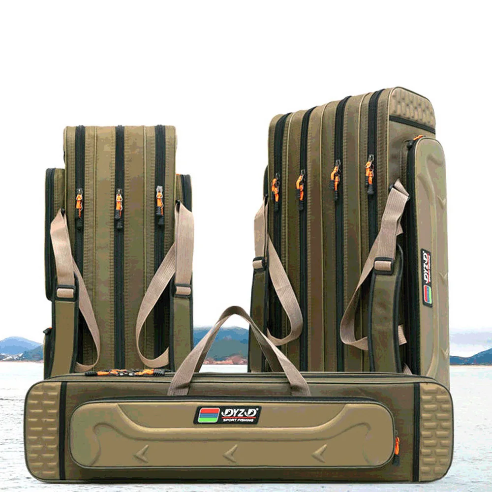 Bolsas para cañas de pescar de 80cm/90cm/100cm/120cm, estuche impermeable de 3/4 capas para almacenamiento de carretes de pesca, bolsa para señuelos de engranaje, mochila de gran capacidad