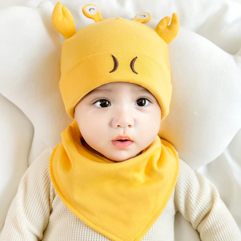 Детский комплект из 2 предметов шапка и шарф Осень зима теплые шапки для