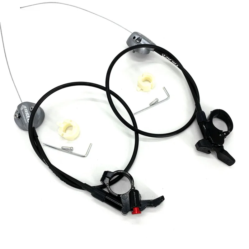 Сборка дистанционной блокировки амортизации вилки Suntour XCM XCR Raidon с рулевым рычагом блокировки и кабельным переключателем демпфера.