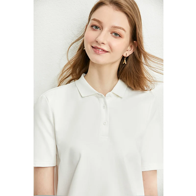 Женское платье поло AMII Minimalism однотонное свободное до колена с короткими рукавами