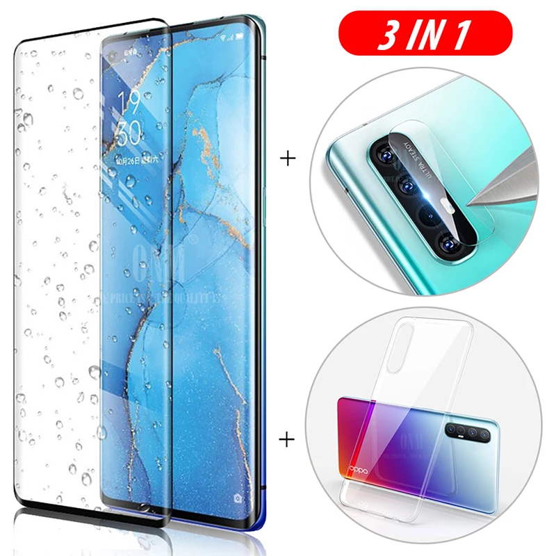 3D стекло + чехол для Oppo Reno 3 Pro 5G защита экрана из закаленного стекла Reno3