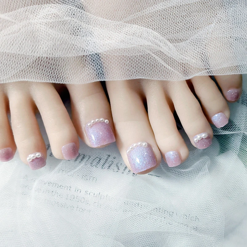 

Пластырь для ногтей на ногах летняя Galaxy Blue Spar украшение из жемчуга Модная отделка для ногтевого дизайна 24 шт. с клеем BUTT666