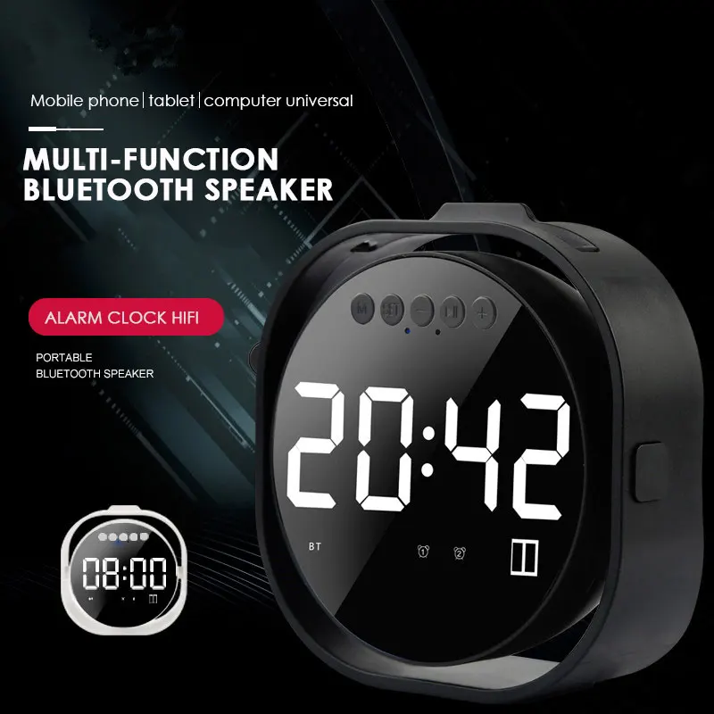 V6 Многофункциональный беспроводной ЖК дисплей зеркало будильник Bluetooth динамик U
