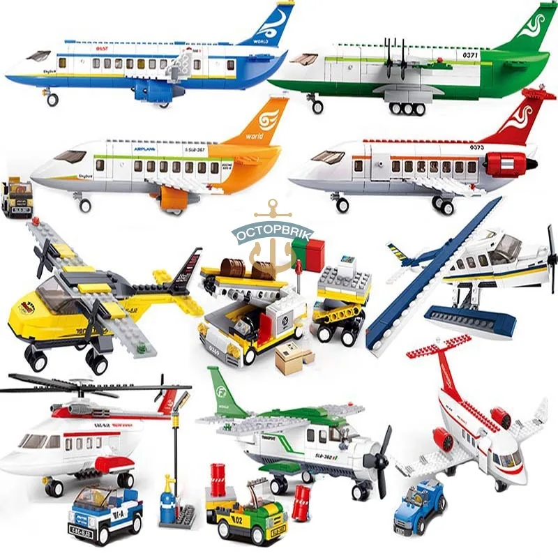Городской самолёт 747 комплектов друзья аэропорт станция комплекты вертолет