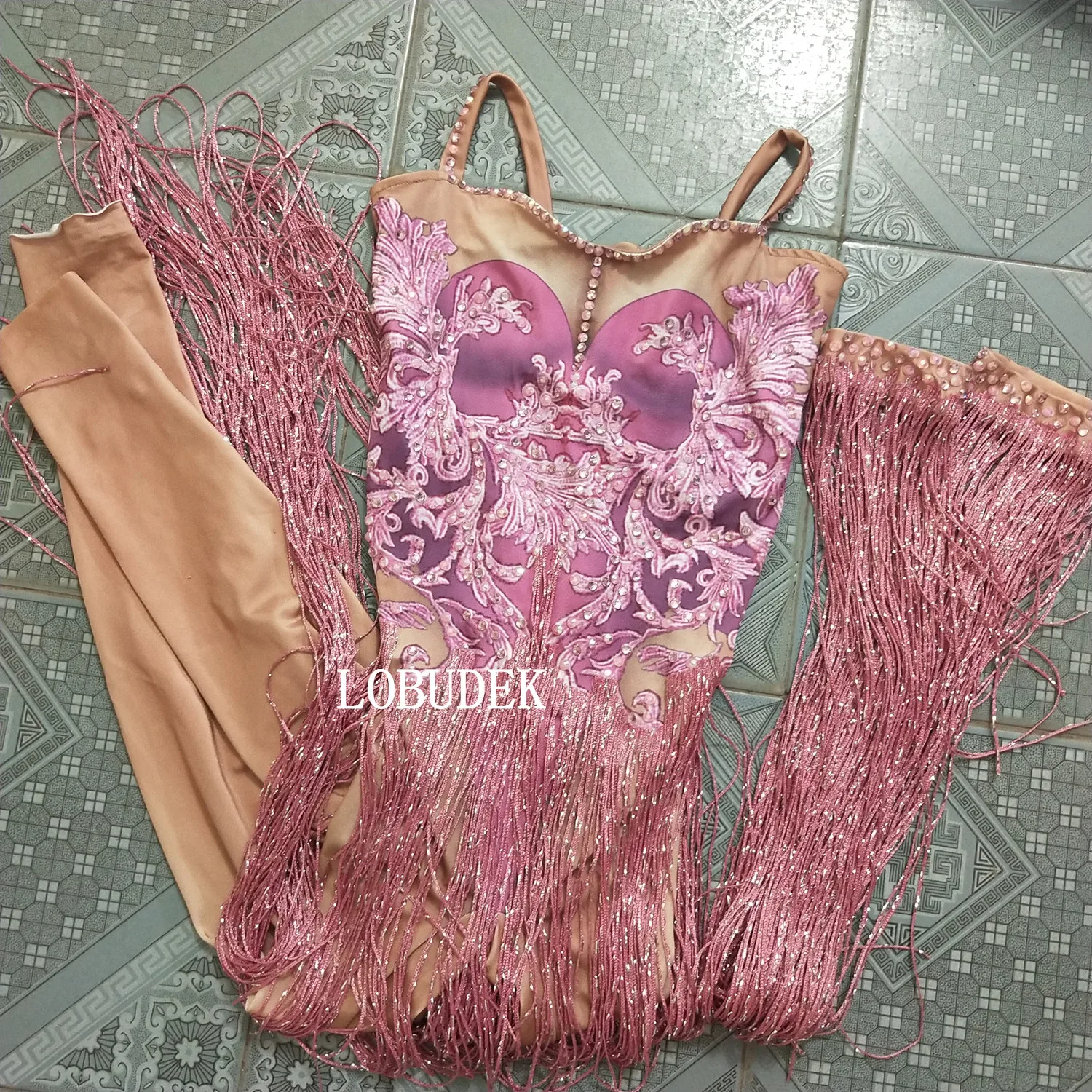 Барный ночной клуб женский певец сценическая одежда стрейчевый розовый