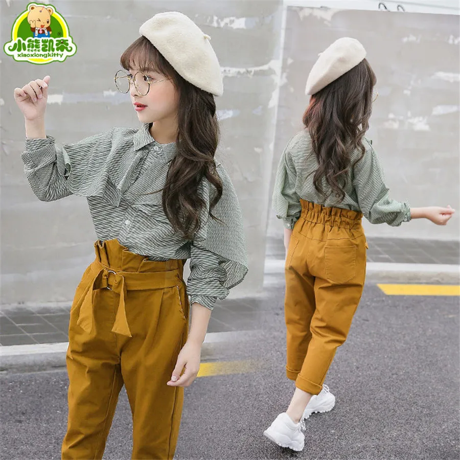 Girls Clothing Sets Summer Fashion sport set T-shirt+Casual pants 2Pcs sportswear kids costume Teen Girl Clothes 4 6 8 10 Years | Детская