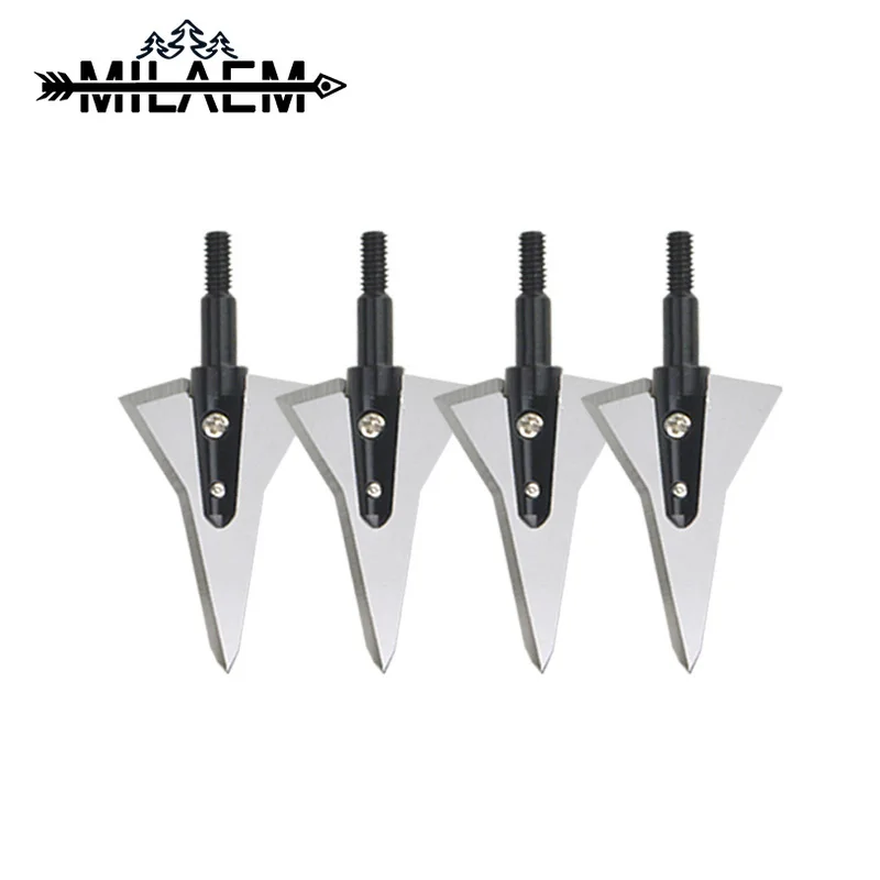 

12 Pcs Archery Blade Arrowheads 126 Grain Stainless Steel Compound Recurve Bow Arrow Heads Outdoor Hunting Shooting Accessories