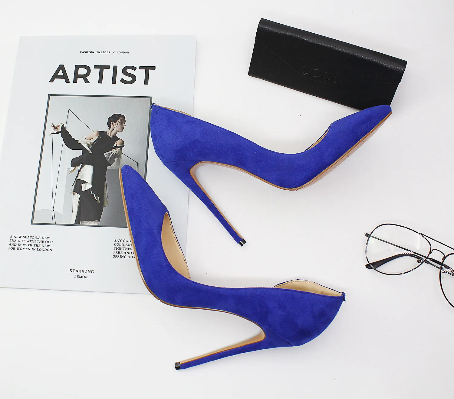 

Large pointed 12cm thin high heel side air versatile women's single shoe