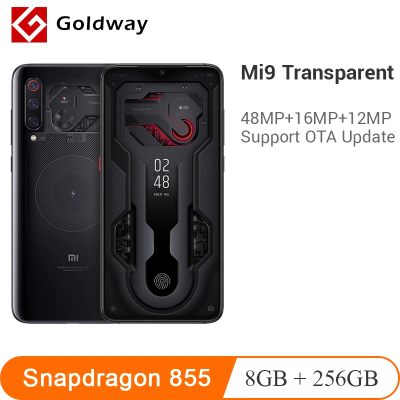 Оригинальный Xiaomi Mi 9 MI9 прозрачный 256 ГБ ROM 8 Гб Смартфон Snapdragon 855 6 39 &quot48 МП Тройная
