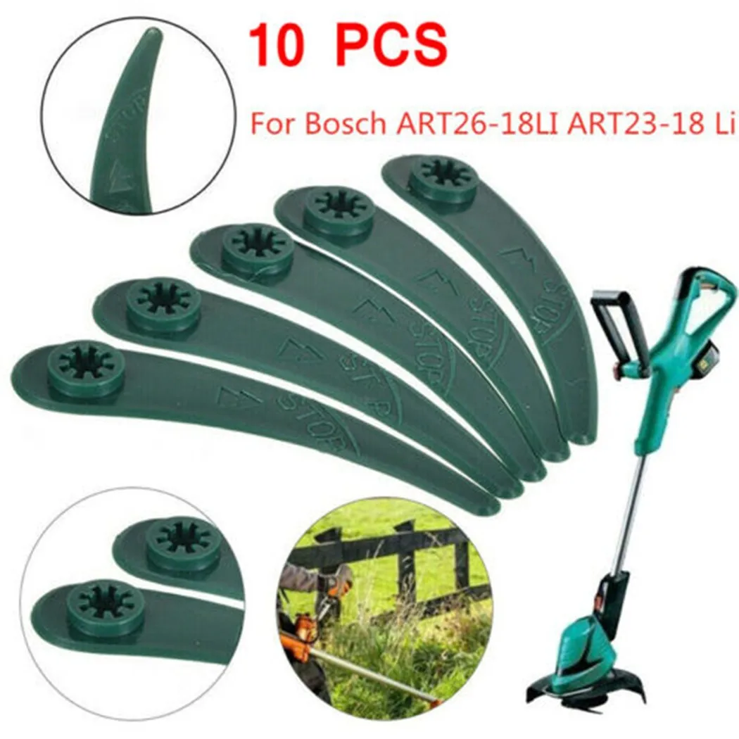 

New 10pcs Grass Strimmer Trimmer DuraBlade Blades For Bosch ART23-18LI ART26-18LI Lawn Mower Parts And Accessories
