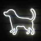 Wanxing светодиодный неоновый светильник в форме маленькой собаки, акриловая настенная подвесная USB-лампа, неоновая Ночная лампа для кавайного декора комнаты, магазина, подарок