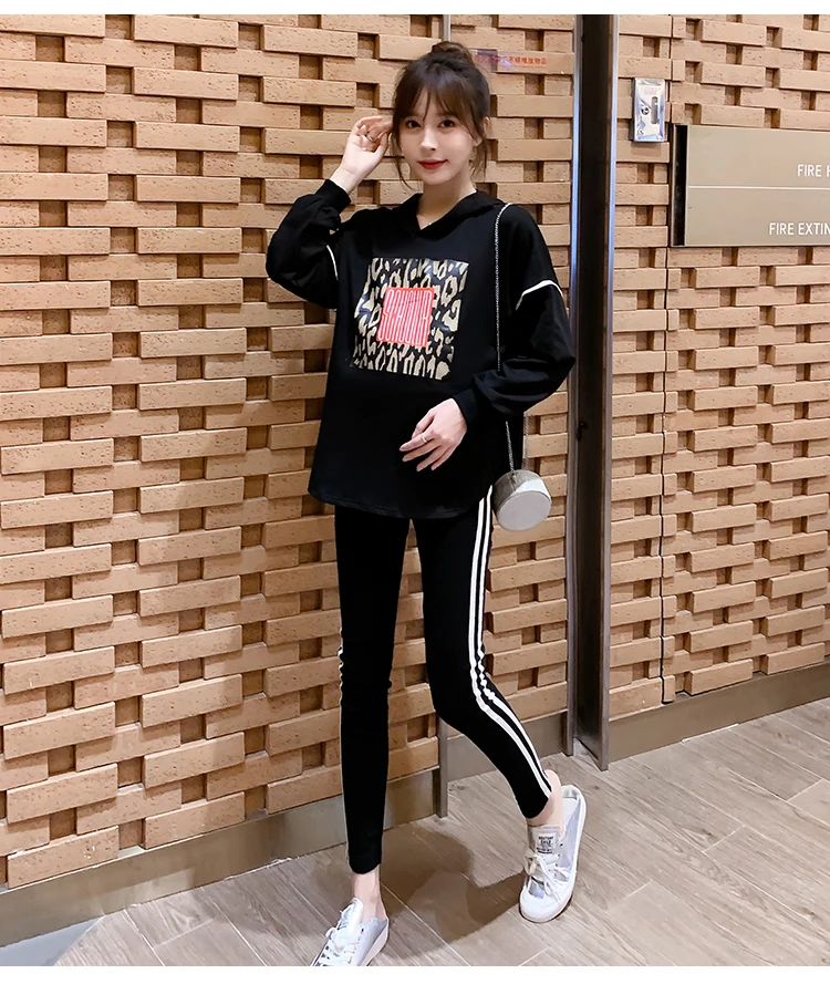 Spring Maternity Top Leggings Suits Long Sleeved Sweatshirt Sets Clothes for Pregnant Women Sports Hoodie Autumn Clothing C880