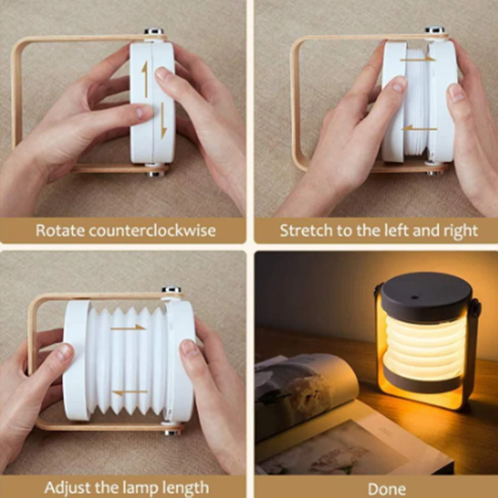 

LED Night Lights Bedroom Night Light Foldable Touch Dimmable Reading Light Bedside Lamp For Kids Outdoor Camping Lantern